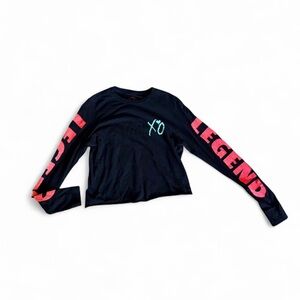 The weekend XO The Legend black cropped long sleeve concert tee S